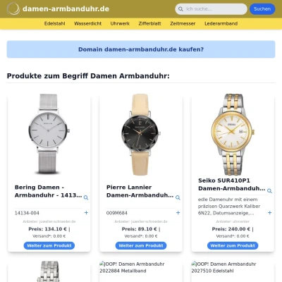 Screenshot damen-armbanduhr.de