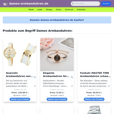 Screenshot damen-armbanduhren.de