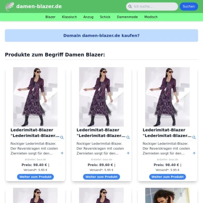 Screenshot damen-blazer.de