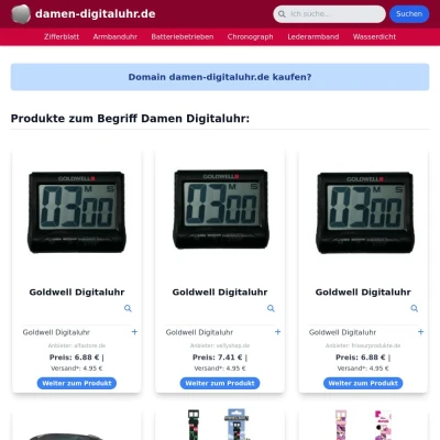 Screenshot damen-digitaluhr.de