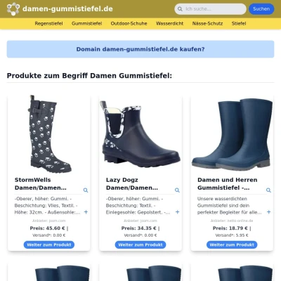 Screenshot damen-gummistiefel.de