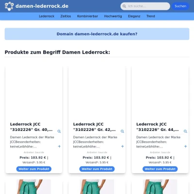 Screenshot damen-lederrock.de