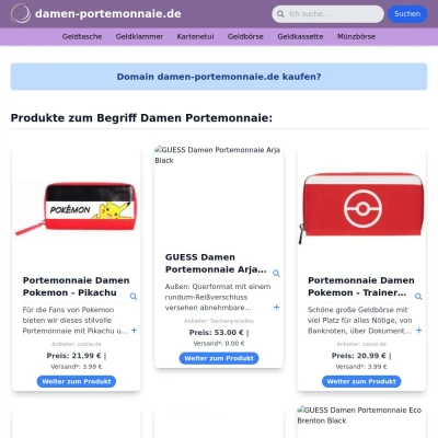 Screenshot damen-portemonnaie.de