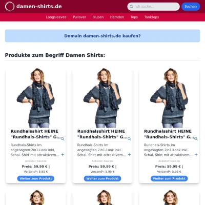 Screenshot damen-shirts.de