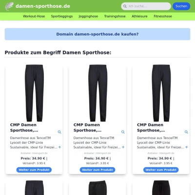 Screenshot damen-sporthose.de