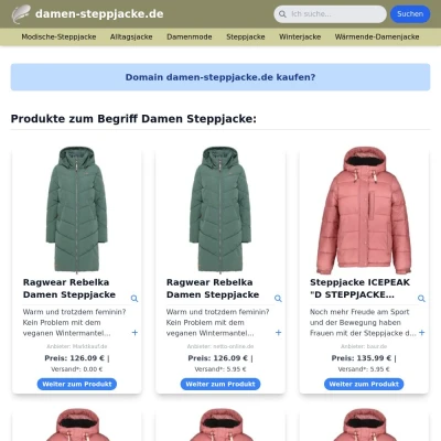 Screenshot damen-steppjacke.de