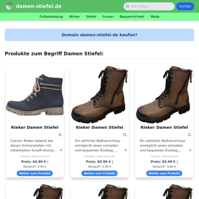 Screenshot damen-stiefel.de