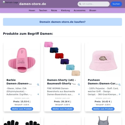 Screenshot damen-store.de