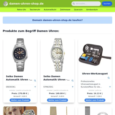 Screenshot damen-uhren-shop.de