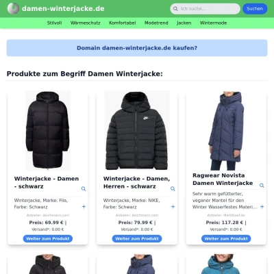 Screenshot damen-winterjacke.de