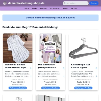 Screenshot damenbekleidung-shop.de