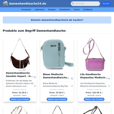 Screenshot damenhandtasche24.de