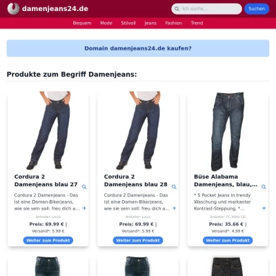 Screenshot damenjeans24.de