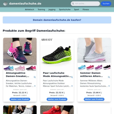 Screenshot damenlaufschuhe.de