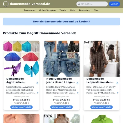 Screenshot damenmode-versand.de