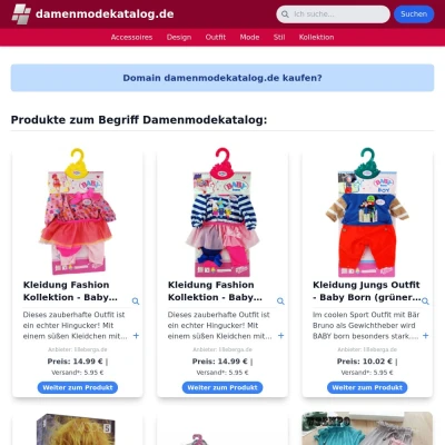 Screenshot damenmodekatalog.de