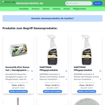 Screenshot damenprodukte.de