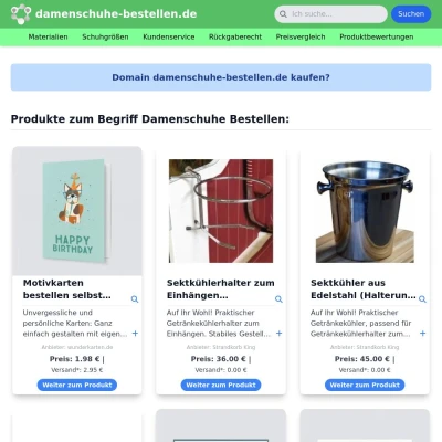 Screenshot damenschuhe-bestellen.de