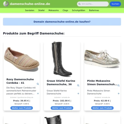 Screenshot damenschuhe-online.de