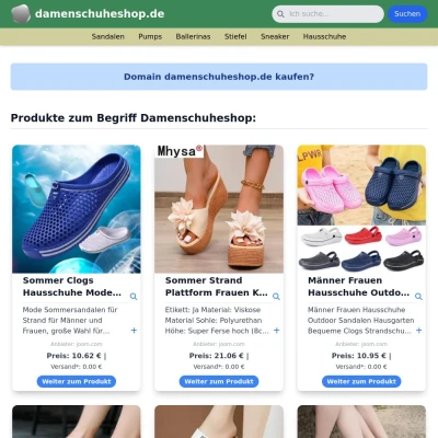 Screenshot damenschuheshop.de