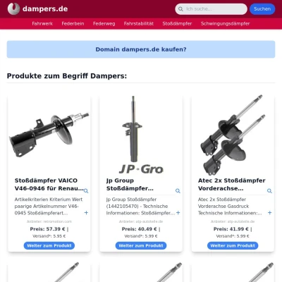 Screenshot dampers.de