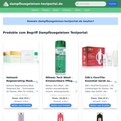 Screenshot dampfbuegeleisen-testportal.de