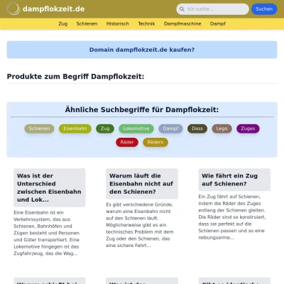 Screenshot dampflokzeit.de