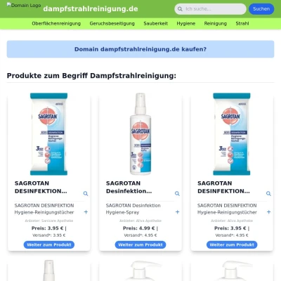 Screenshot dampfstrahlreinigung.de