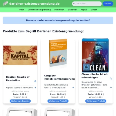 Screenshot darlehen-existenzgruendung.de