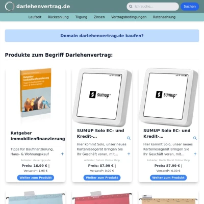 Screenshot darlehenvertrag.de