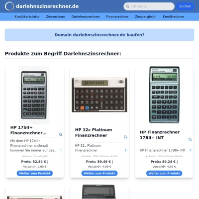 Screenshot darlehnszinsrechner.de