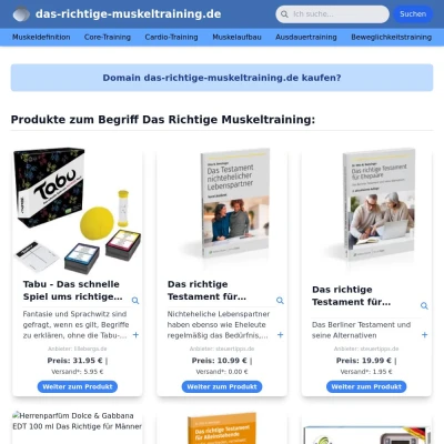 Screenshot das-richtige-muskeltraining.de