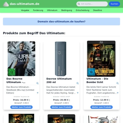 Screenshot das-ultimatum.de