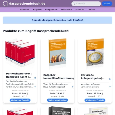 Screenshot dassprechendebuch.de