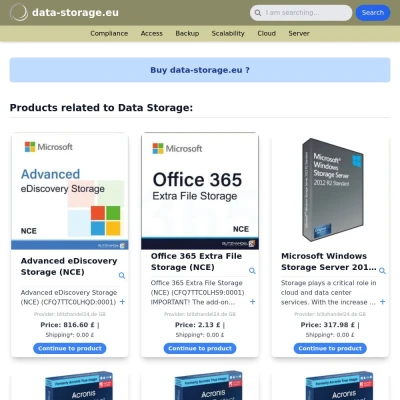 Screenshot data-storage.eu