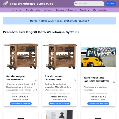 Screenshot data-warehouse-system.de