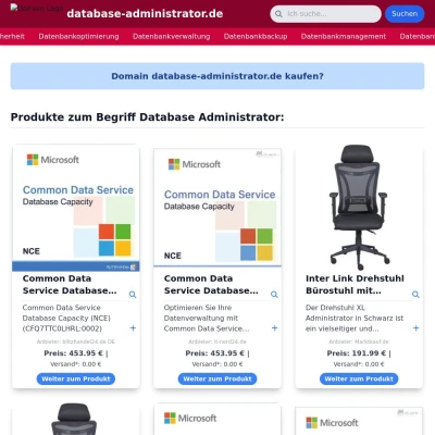 Screenshot database-administrator.de