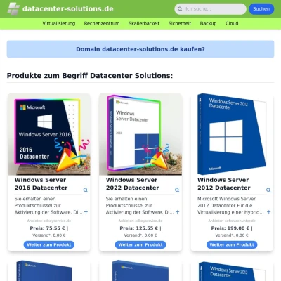 Screenshot datacenter-solutions.de