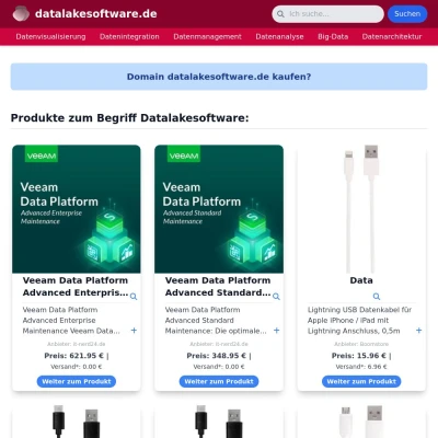 Screenshot datalakesoftware.de