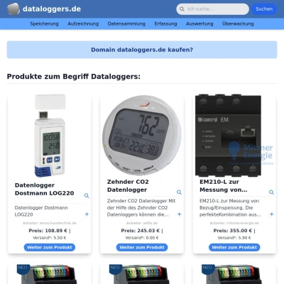 Screenshot dataloggers.de