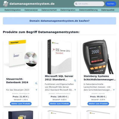 Screenshot datamanagementsystem.de