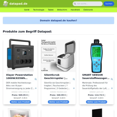 Screenshot datapad.de