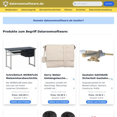 Screenshot dataroomsoftware.de