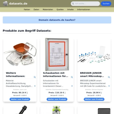 Screenshot datasets.de