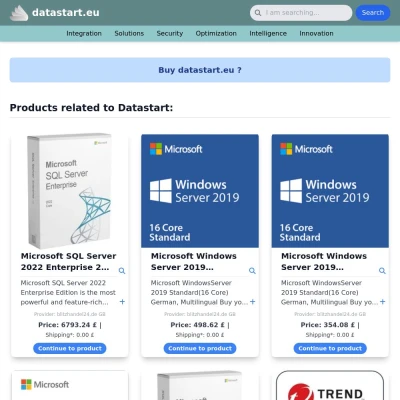 Screenshot datastart.eu