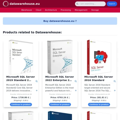 Screenshot datawarehouse.eu