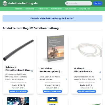 Screenshot dateibearbeitung.de