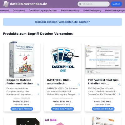 Screenshot dateien-versenden.de