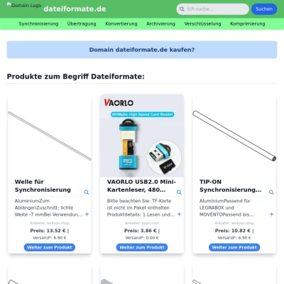 Screenshot dateiformate.de