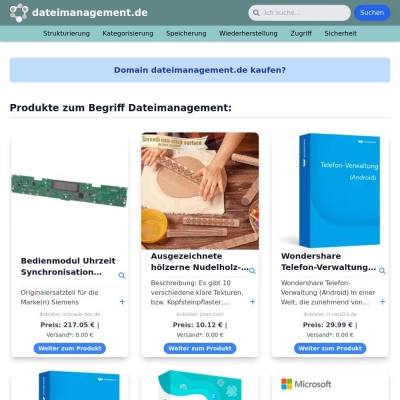 Screenshot dateimanagement.de